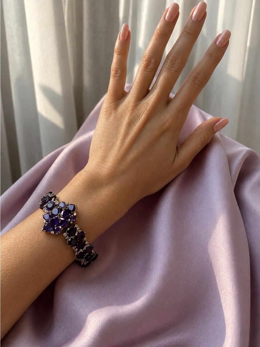 Purple Crystal Link Bracelet - Women Jewelry